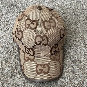 Gucci Beige and Brown GG Pattern Cap